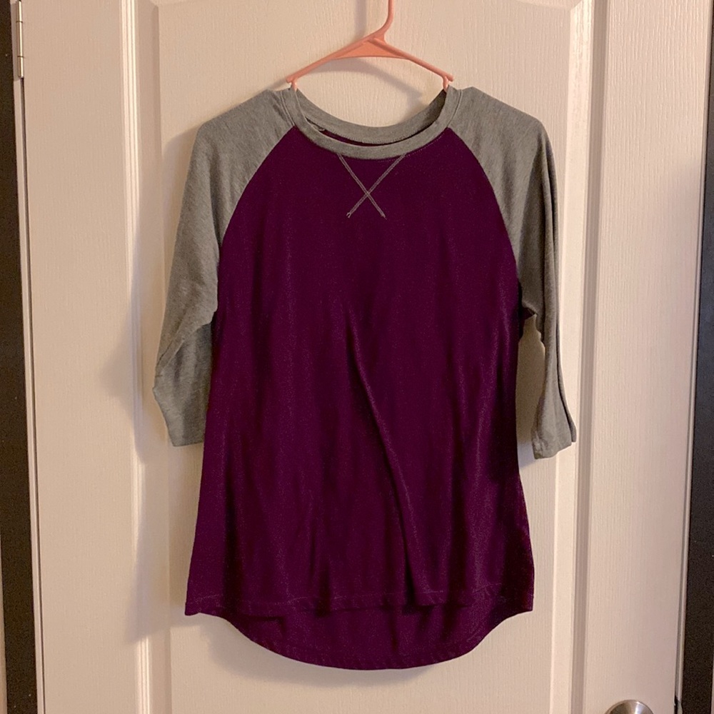 Gray and Purple Baseball Shirt